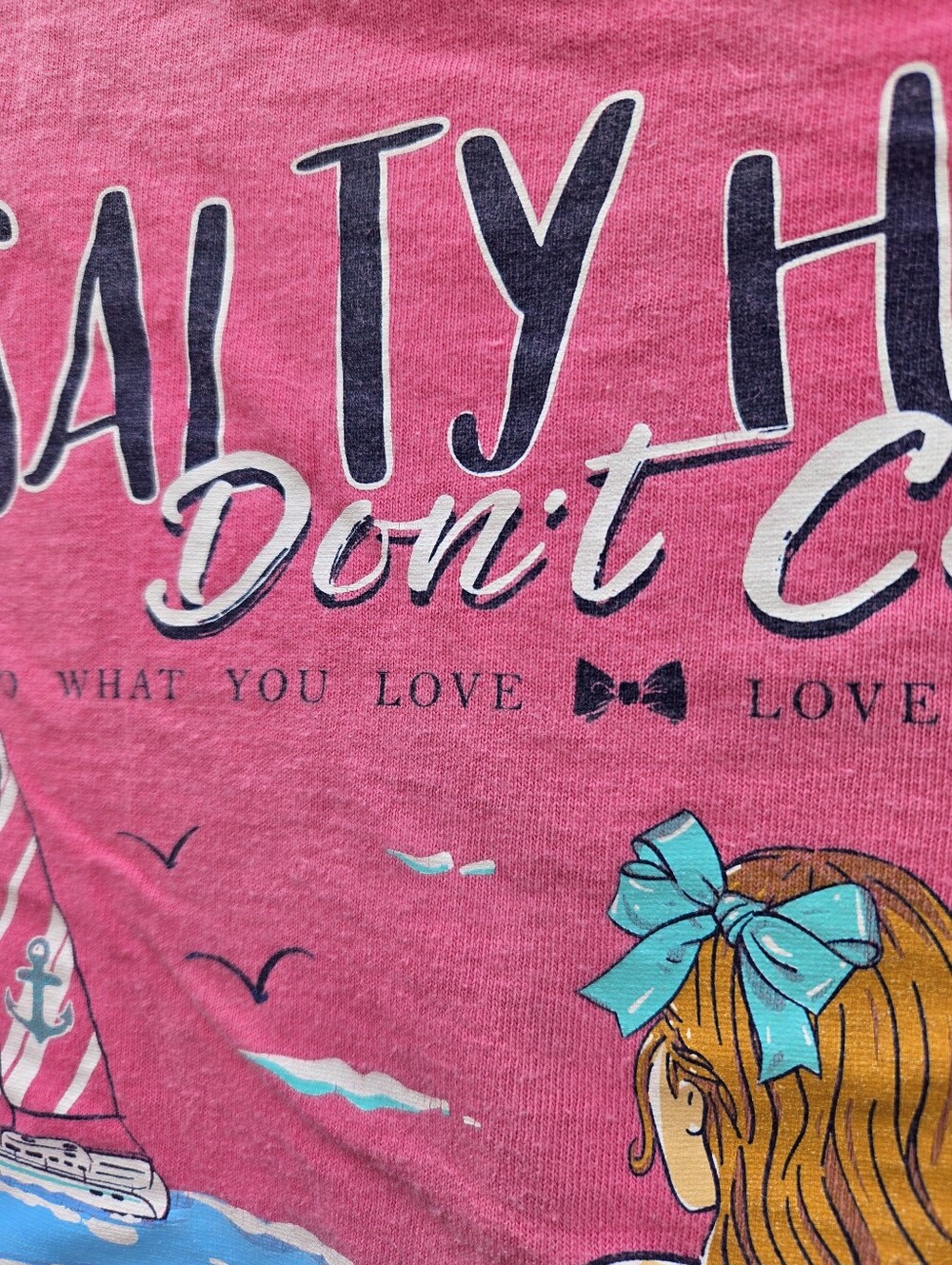 Simply Southern Salty Hair Don't Care Mermaid Graphic Tshirt - Picture 5 of 5